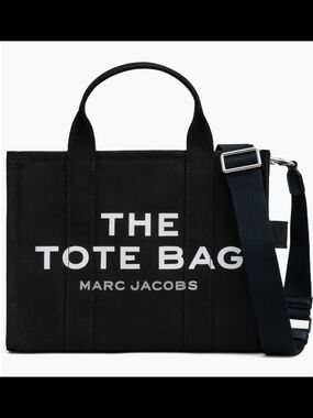 Marc Jacobs Black Canvas 'The Tote Bag' with Removable Strap Medium Size